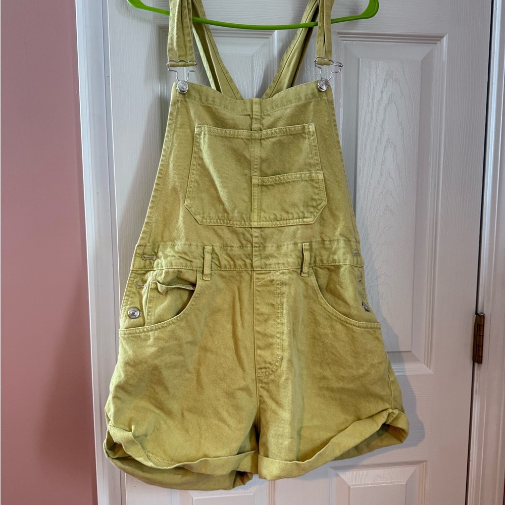 Free People Light Yellow Overalls